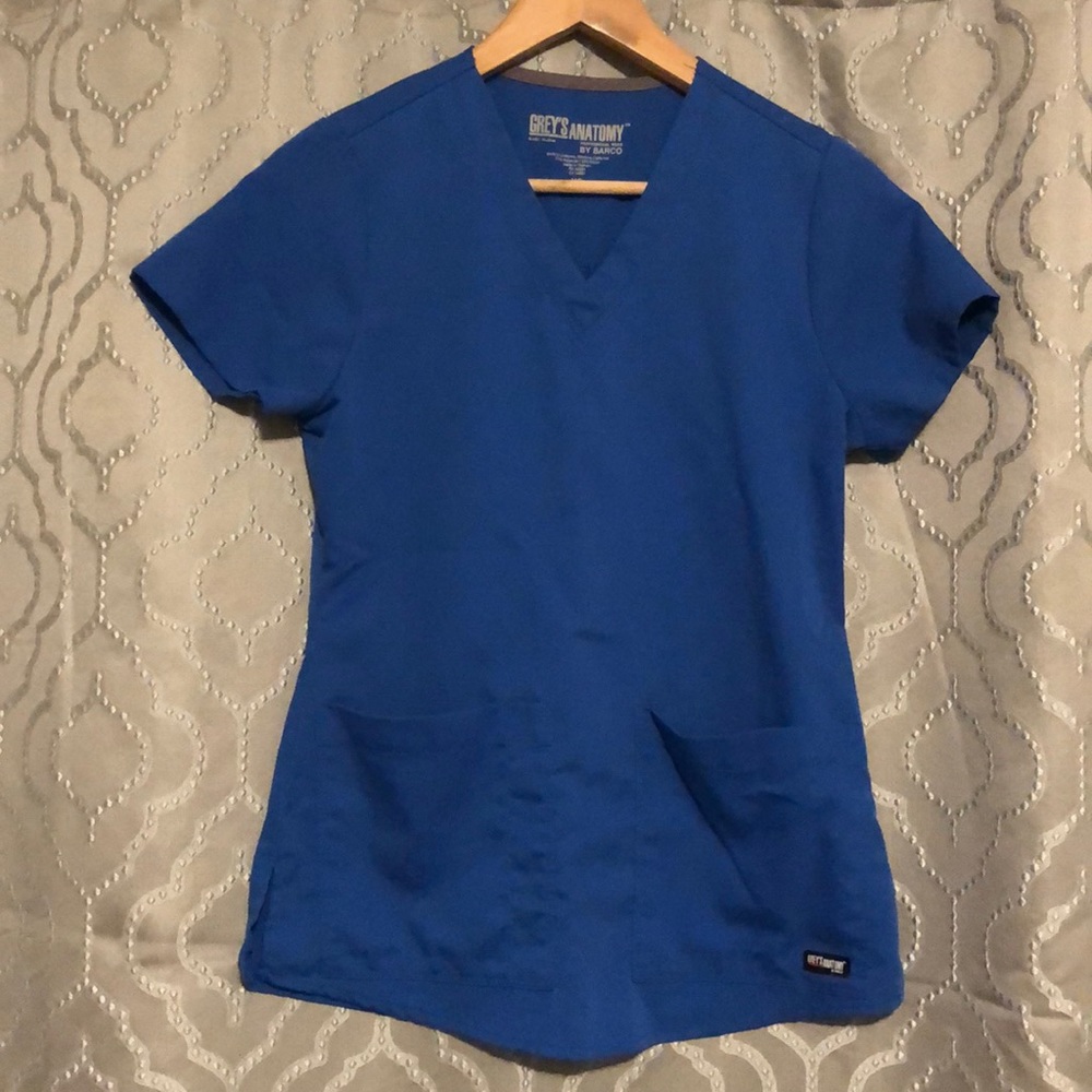 Royal blue greys anatomy scrub top size XS